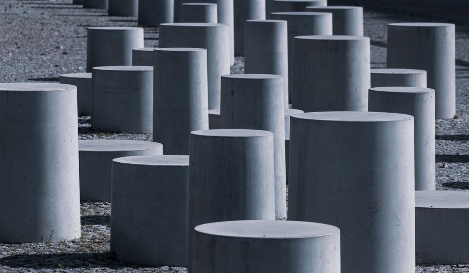 concrete, bollard, cylinder, barrier, delimitation, road, path