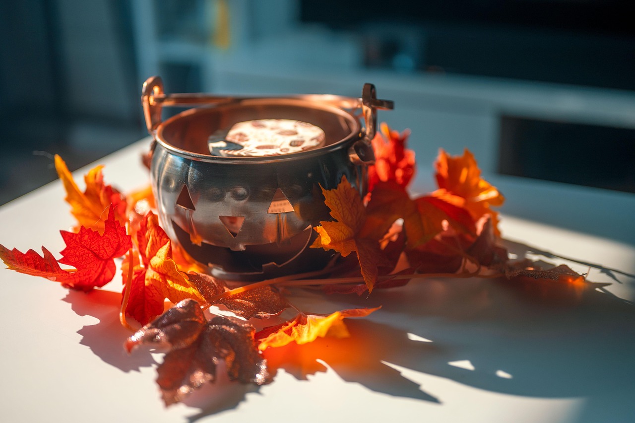 leaves, pumpkin, fall, nature, autumn, halloween, home, decoration